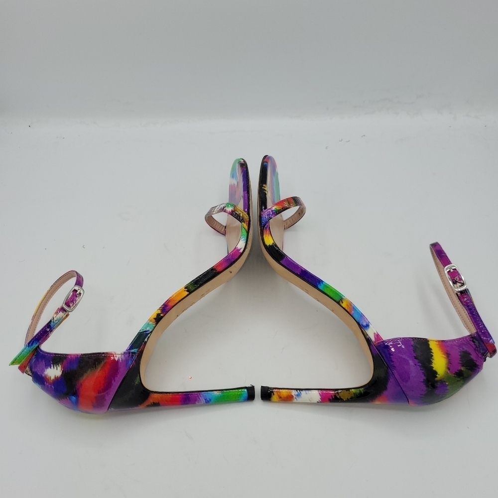 Stuart Weitzman Strappy Multi Color High Heels Size 8.5 M - Picture 10 of 14